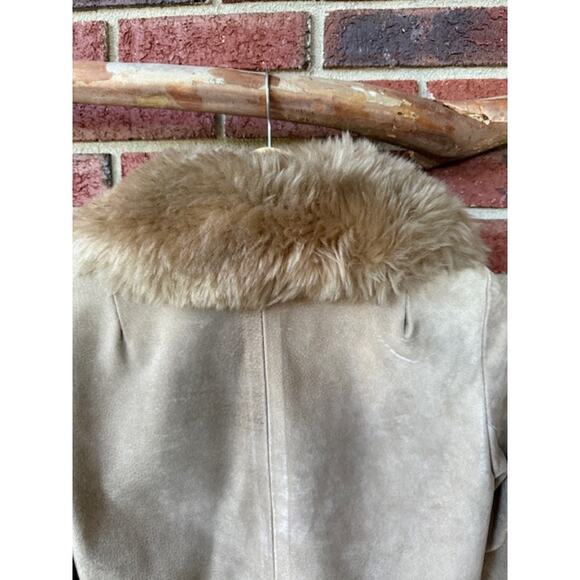 Vintage Penny Lane Tan Suede Jacket with Fur Collar Size XS-S - Picture 6 of 9
